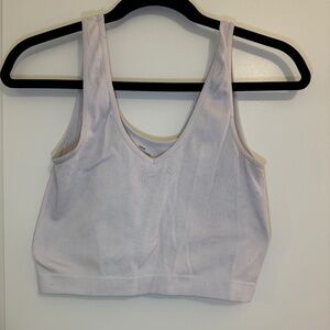 Large primark cropped white tank top.